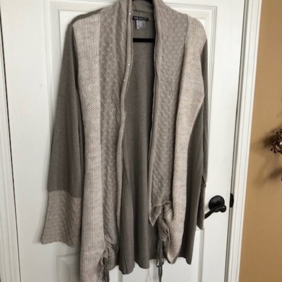 Venus Gray Layered Open Drawstring Cardigan - Picture 5 of 15